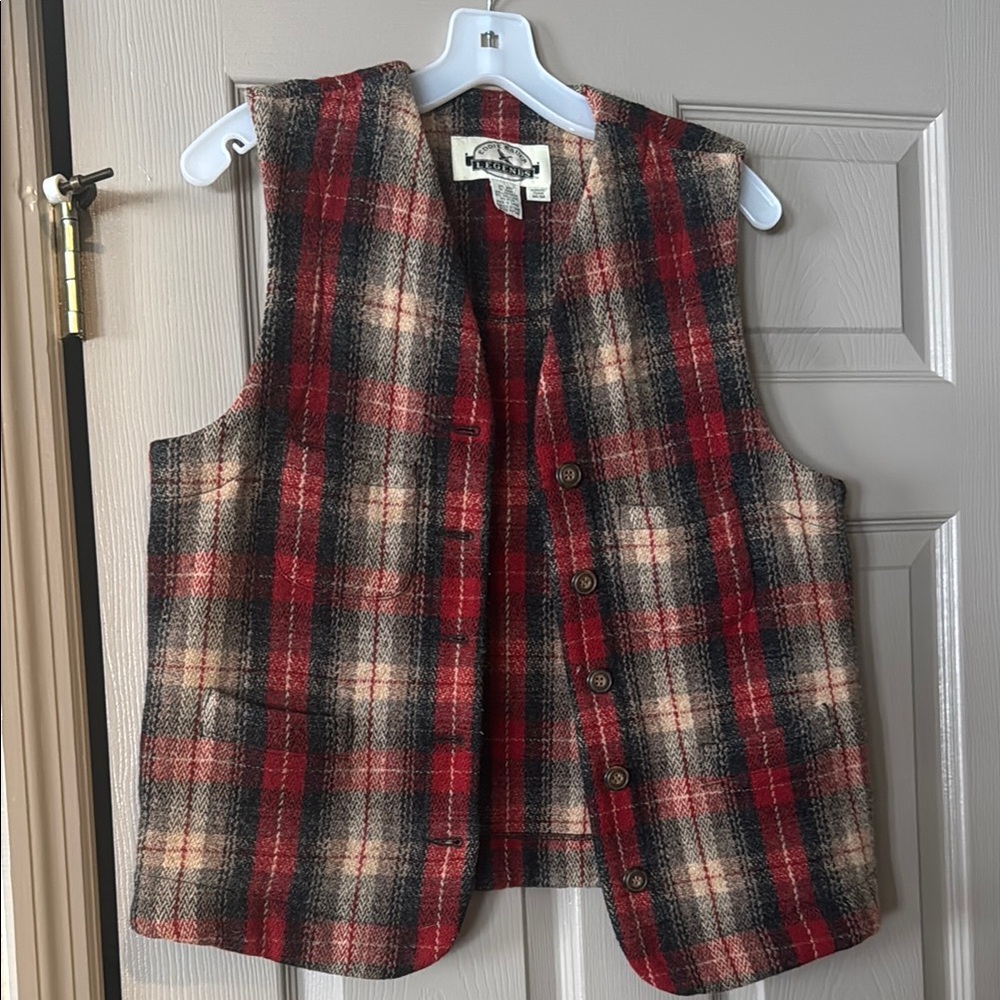 Plaid wool vest